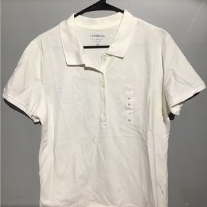 Croft & Barrow Mens White Pique Polo Size XL